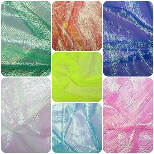 Sheer rainbow pearl organza - sheer,
