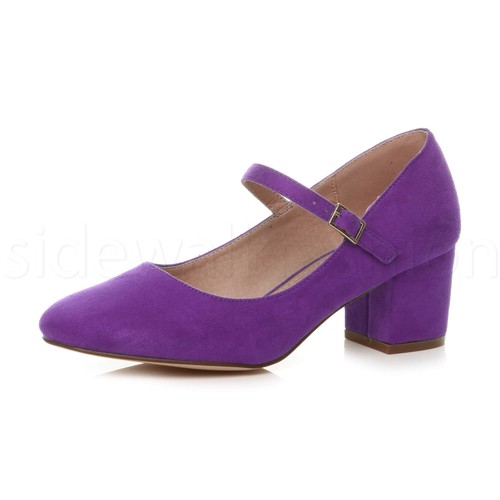 Womens ladies chunky - mid, heel