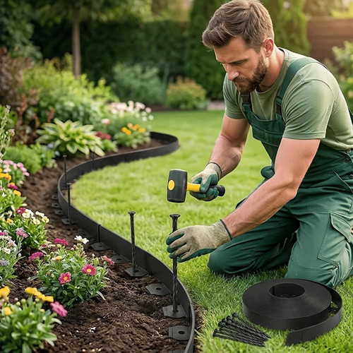 10m lawn edge border with - 10m,