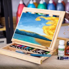 Portable Artist Wooden Box Easel Painting Drawing Board Height Adjustable