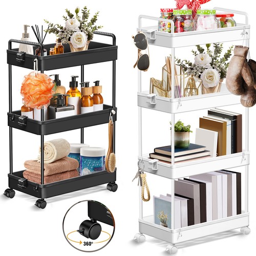 Multi tier trolley wheels - on,
