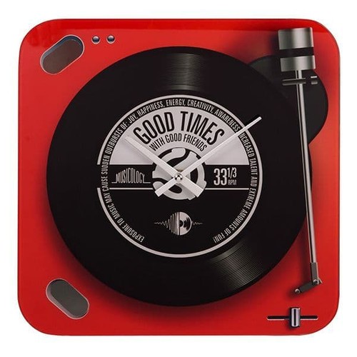 Red record player glass wall - glass,