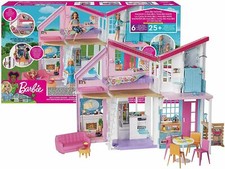 Barbie Malibu House Childrens Doll House Playset Toy 25+ Accessories Fold-able