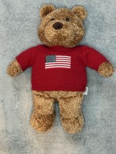 VINTAGE 2001 Ralph Lauren teddy bear American Flag Collectible Plush 12” Boston