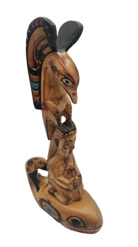 Wood totem pole whale - wood,
