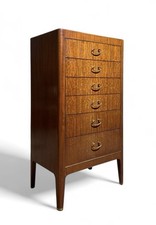 GREAVES AND THOMAS MAHOGANY AND BRASS CHEST OF DRAWERS MID CENTURY C1950s RARE