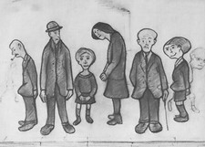 L S LOWRY PENCIL DRAWING A