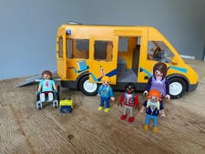 Playmobil 9419 School Van Bus with Figures & Wheelchair Ramp - Complete 
