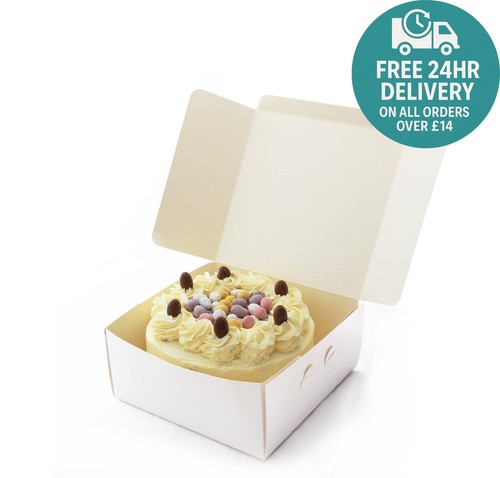 White cardboard cake boxes - cake, –