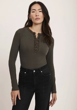 Mint Velvet Khaki Ribbed