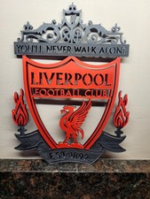 Liverpool Football Club Crest Sign Wall Art Plaque Fan Gift Home Decor 23x16cm