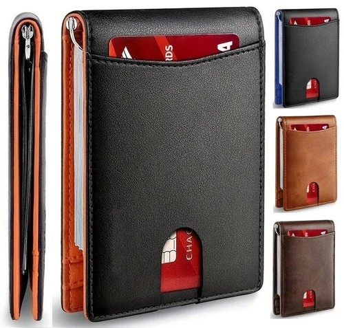 Genuine leather slim wallet - genuine,