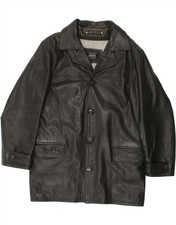 REDSKINS Mens Leather Jacket UK 40 Large Black Leather BZ75