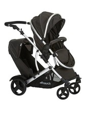 Hauck Duett 2 Black Tandem Pushchair Double Stroller for Baby and Toddler