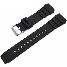Black Rubber Silicone Diver Style Replacement Watch Band Strap Bracelet Buckle