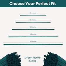 Green Flower Sticks Bamboo Split Garden Canes Plant Support 12" 18" 24" 30" 36"