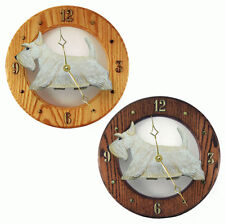 Scottish Terrier Wood Clock Wheaten