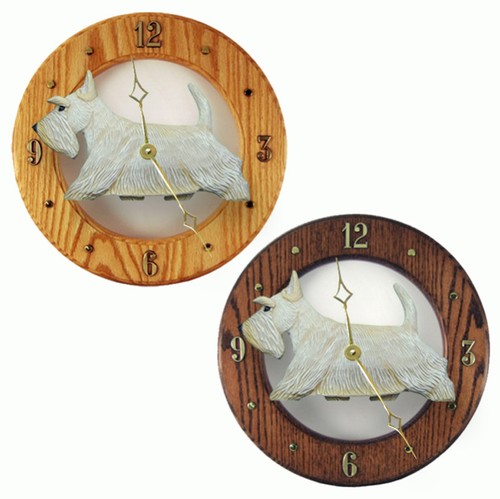 Scottish terrier wood clock - terrier,