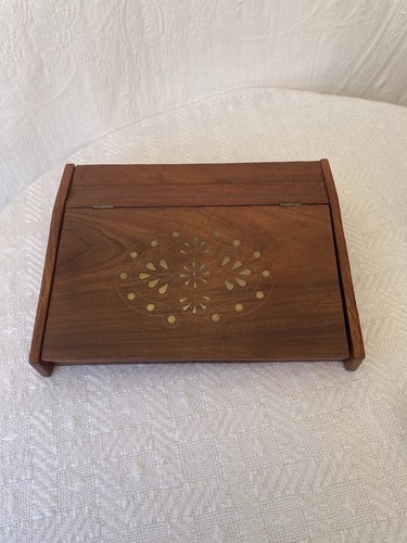 Vintage teak writing box - teak,