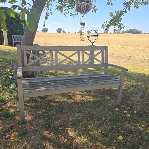 Antique silvered garden bench - antique,