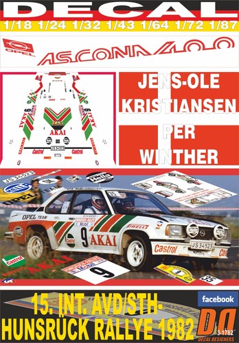 Decal opel ascona 400 o - 400, j-o