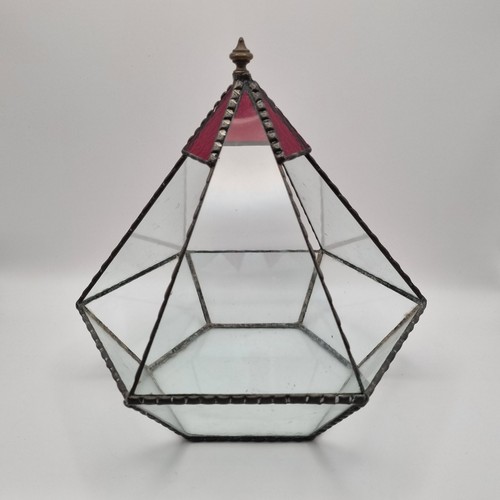 Vintage glass terrarium metal - vintage,