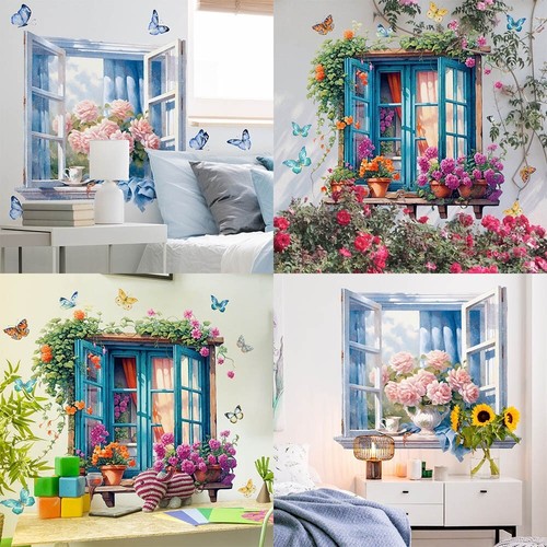 Flowers window wall - flowers,