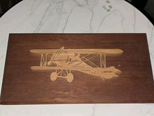 TIGER MOTH PLANE WOODEN PLAQUE WALL ART