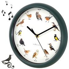 Singing Bird Wall Clock Cuckoo Hanging Talking Chiming Clock 12 Bird Species