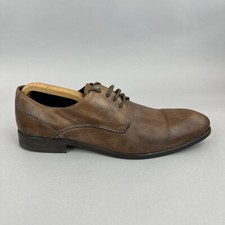 H by Hudson Brown Washed Leather Distressed Lace Up Formal Dress Shoe EU43 UK9