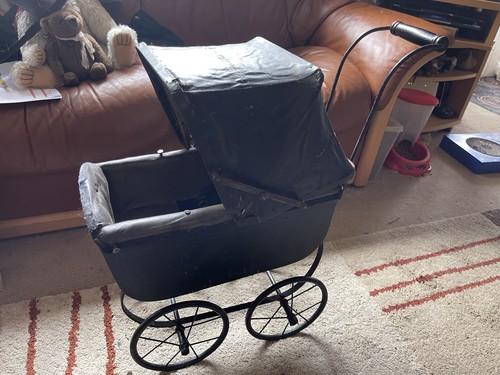 Victorian wooden doll pram - wooden,