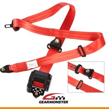 Red 3 Point Seat Belts Adjustable For Nissan Elgrand E51 E52 UK SELLER