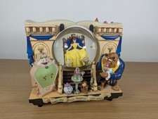 Rare Disney Beauty & The Beast 2 Sided Musical Snow Globe Once Upon A Time 1991