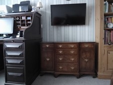 VINTAGE  BURR WALNUT LIBRARY