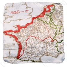WW2 British Escape Map Handkerchief - Western Europe and major Towns and Cities