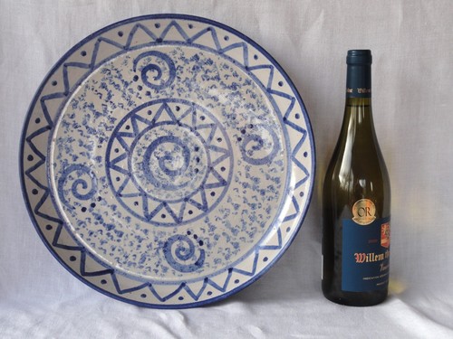 Large blue white glazed - white,