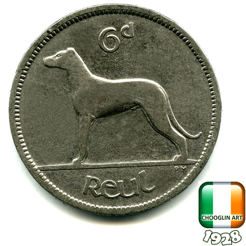 Irish 1928 sixpence - 1928,