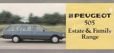 Peugeot 505 Estate & Family 1984-1985 UK Market Foldout Brochure GL GR FAIR
