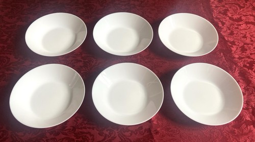 White ceramic deep plates - white,