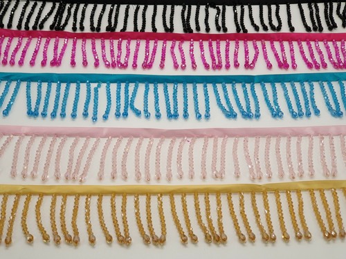 Crystal beaded fringe - beaded,