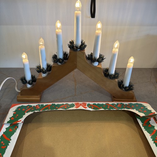 Pine wood led candle bridge - led,