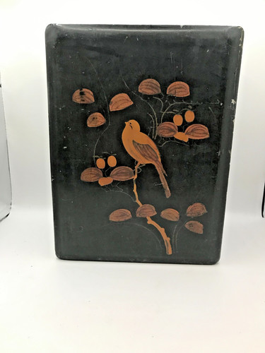 Vintage large black lacquer
