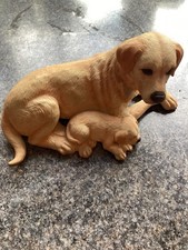 Royal Osborne Golden Labrador with Puppy. Hand Painted Porcelain