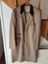 SUPERB ORIGINAL CROMBIE GREEN VELVET COLLAR BROWN COVERT COAT 42” REGULAR