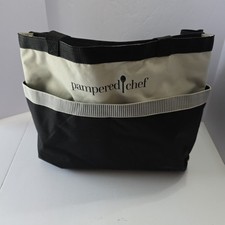 Pampered Chef Heavy Duty XL Consultant Tote Bag Divided Compartments Sales black