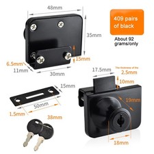 Secure Your Display Cabinets with Double Door Glass Lock Zinc Alloy Material