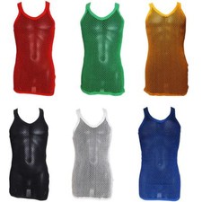 MENS STRING MESH VEST 100% COTTON MESH FISH NET FITTED STRING VEST SIZE-S to XL