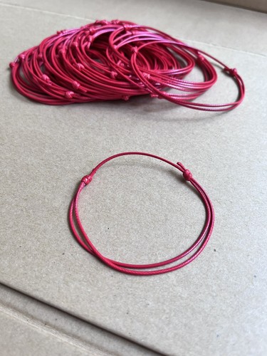 Handmade kabbalah red string - red,