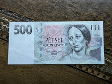 500 KORUN CZECH REPUBLIC BANKNOTE 1997 BOZENA NEMCOVA NEAR UNCIRCULATED GRADE
