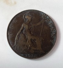 1912-H One Penny Coin -Heaton